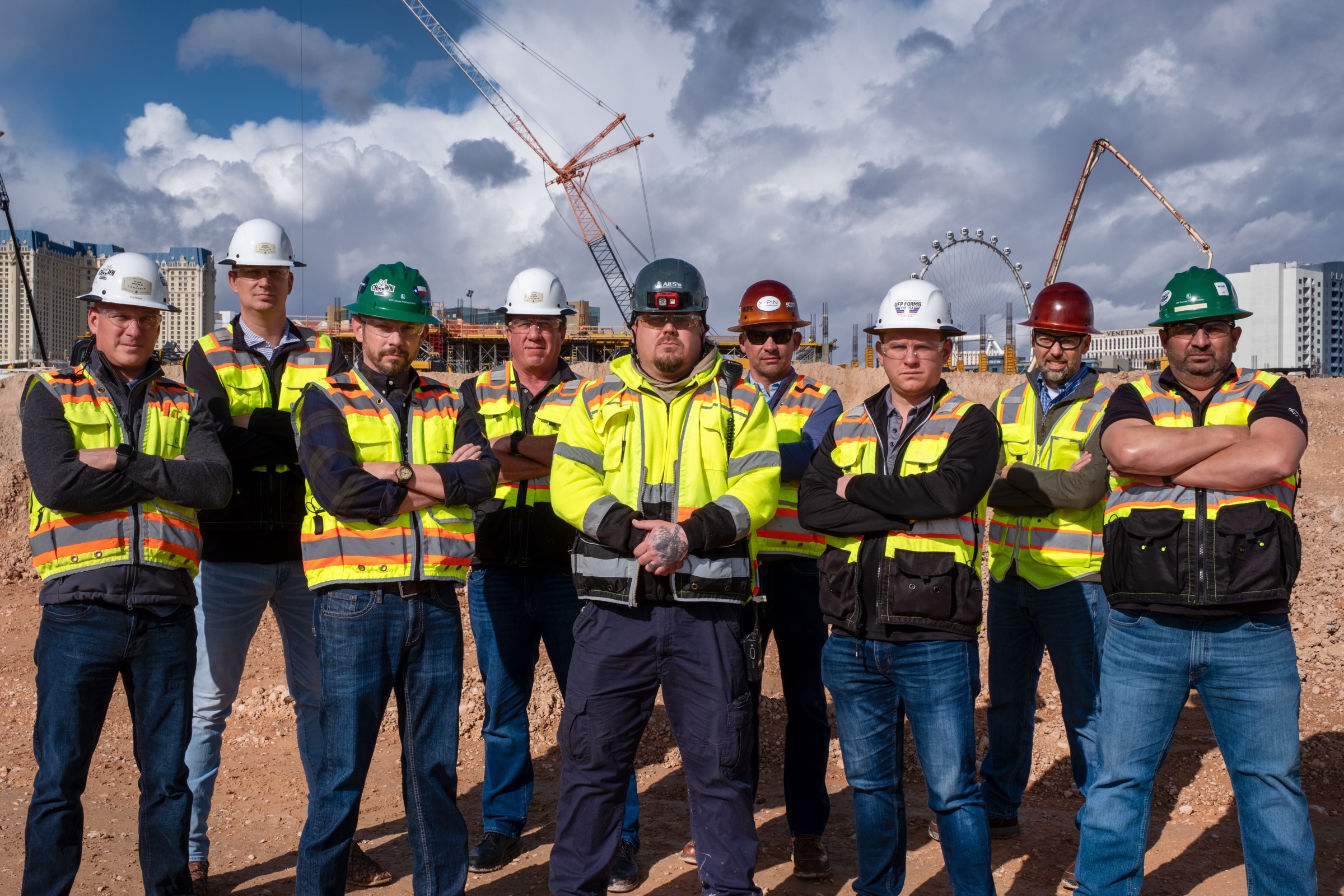 UFP Concrete Forming Solutions Leadership Team at Formula 1 Race Track Construction, Las Vegas Nevada